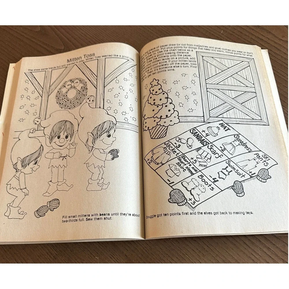 Vintage 1982 Whitman Santa's Busy Day Christmas Activity Book 140 Pages 1823